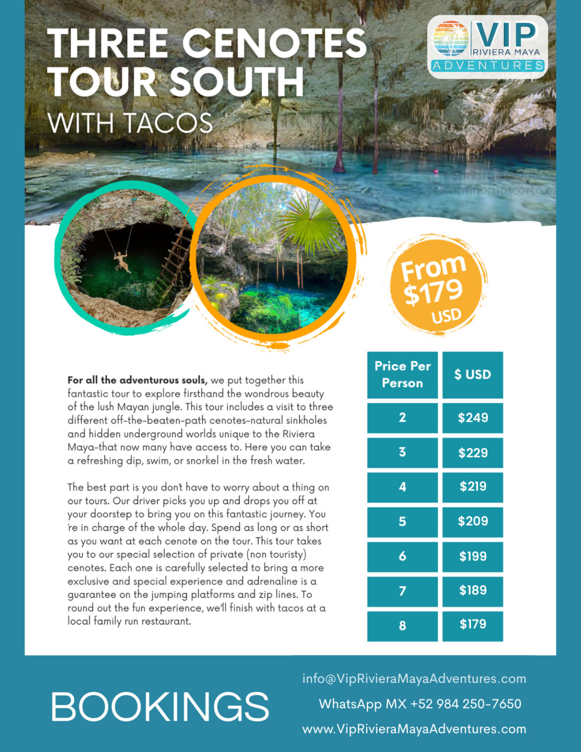 Three cenotes tour south - Vip Riviera Maya Group