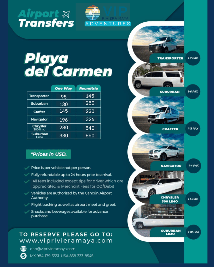 Playa Del Carmen 2026 SUV and transporter Transportation prices