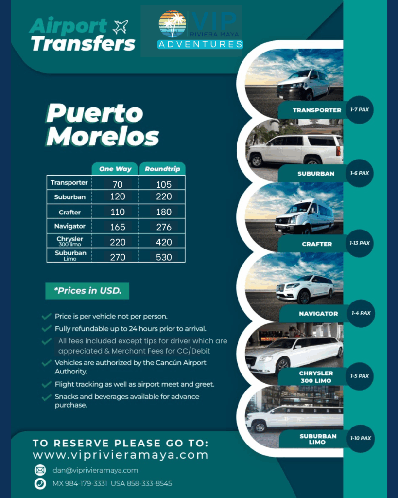 Cancun 2026 SUV and transporter Transportation prices
