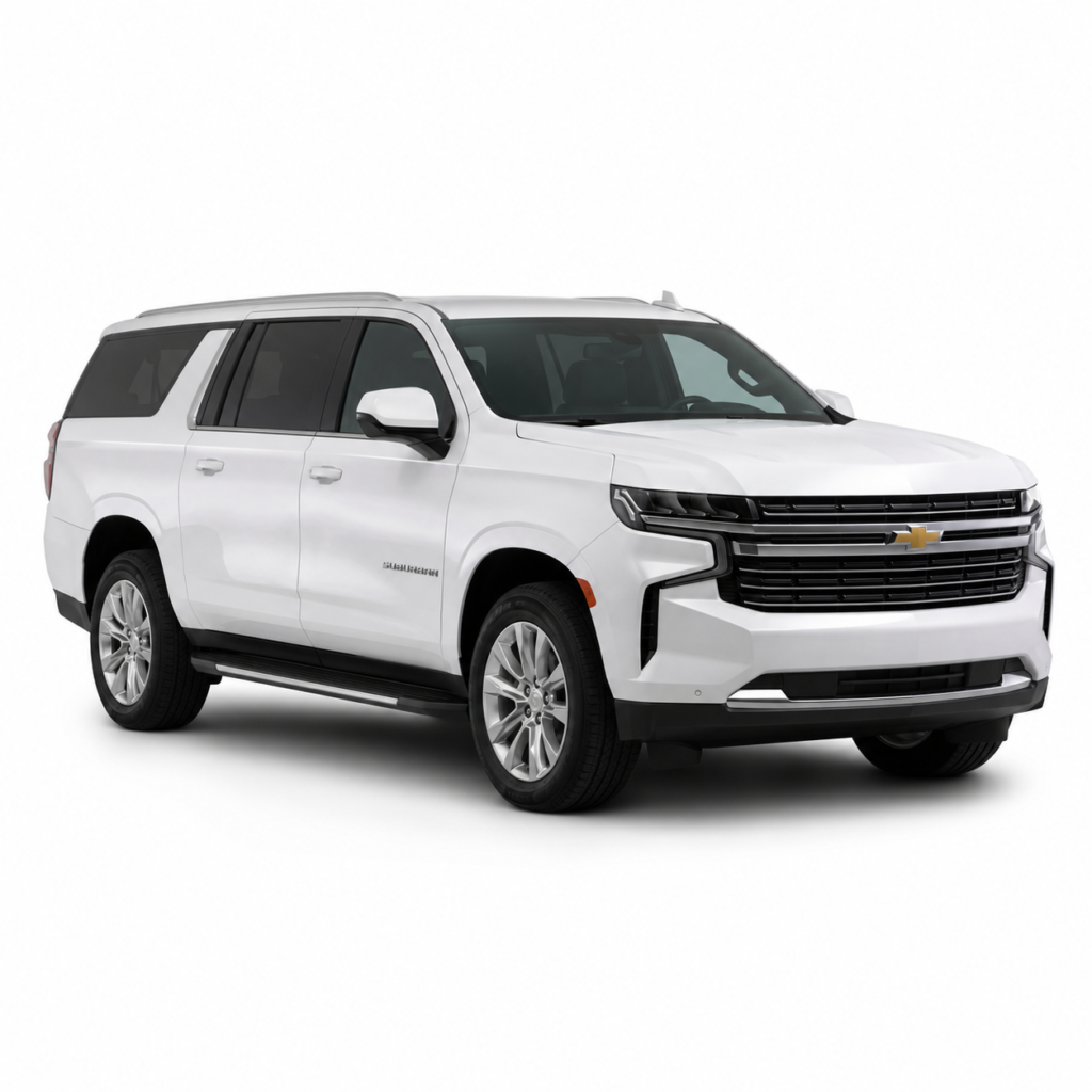 WhiteSUBURBAN luxury SUV for private guest transportation in Riviera Maya